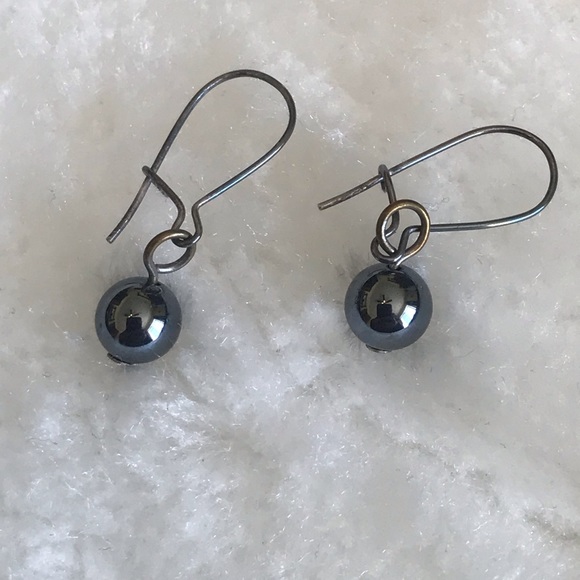 Hematite Drop Earrings - Picture 2 of 3